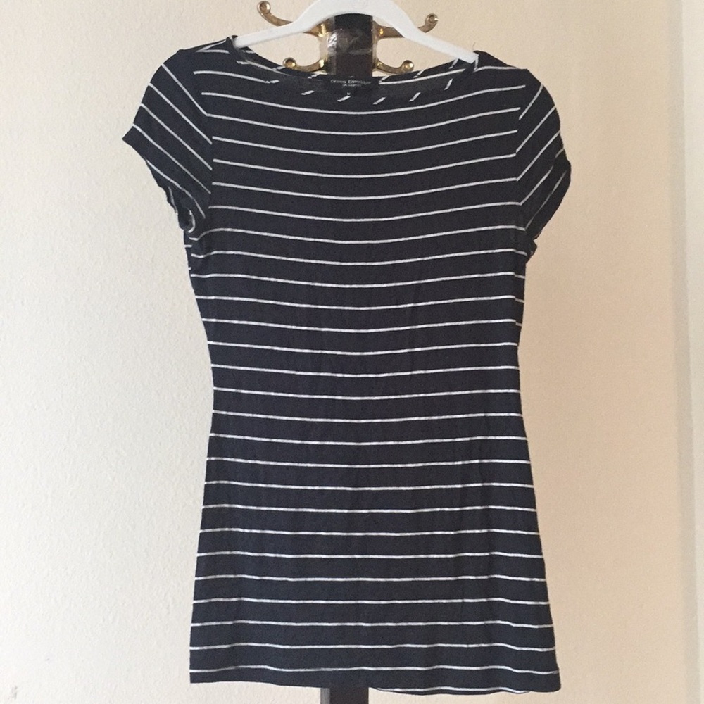 Indigo and White Striped Tee, Super Soft
